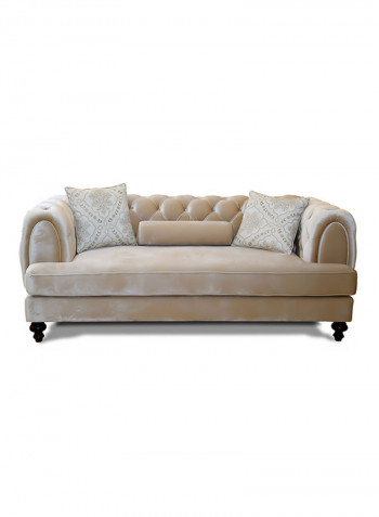 2-Seater Darian Sofa Beige 204x80x103centimeter