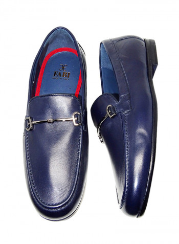 Men's Metal Detail Slip-On Shoes كحلي