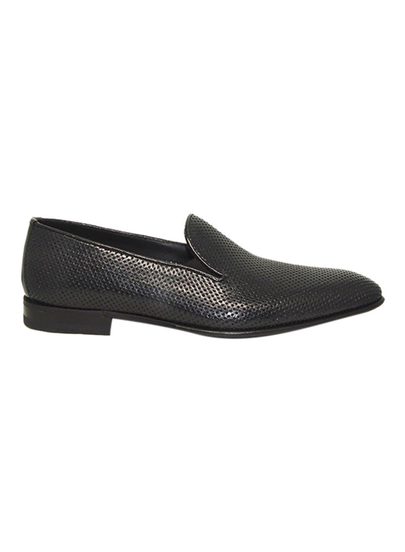 Men's Perforated Pointed Toe Shoes Black