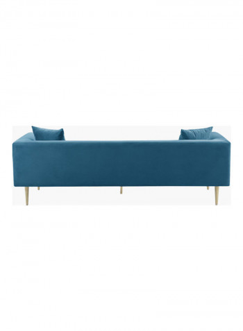 3-Seater Sofa With Two Cushion Blue 219 x 86cm