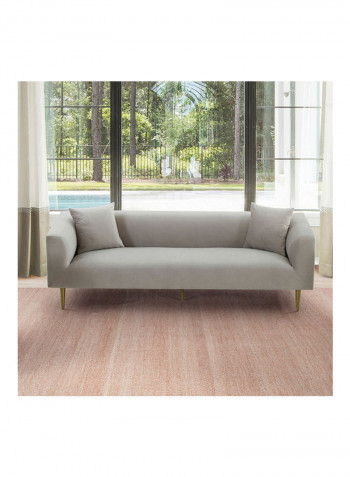 3-Seater Sofa With Two Cushion Grey 219 x 86cm
