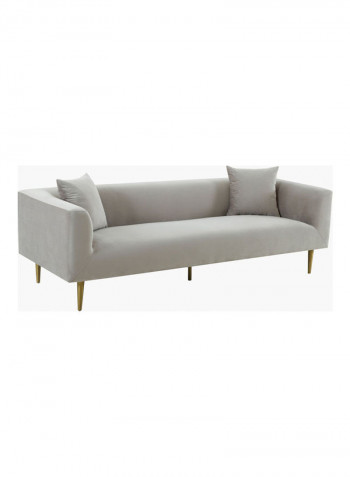 3-Seater Sofa With Two Cushion Grey 219 x 86cm