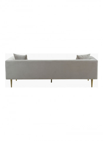 3-Seater Sofa With Two Cushion Grey 219 x 86cm