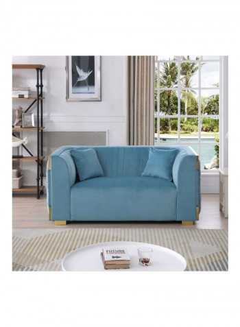 Annalisa 2-Seater Sofa With 2 Cushions Blue 77x172x88cm