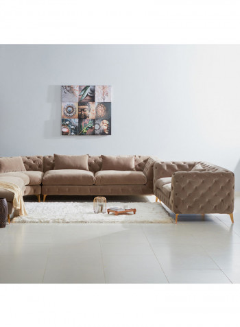 Carolina Tufted 3-Seater Sofa Beige