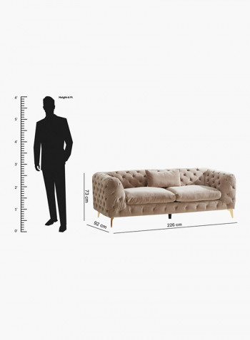 Carolina Tufted 3-Seater Sofa Beige