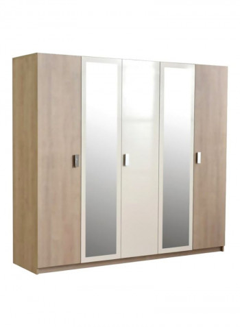 Passi 5 Door Wardrobe Light Destina/Metalic Pearl/Clear 220x200.6x59.5cm