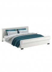 Scrolled Platform Bed With Mattress White 180 x 200centimeter