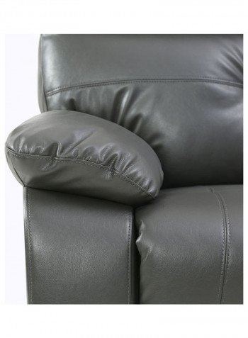3 Seater Leather Recliner Black