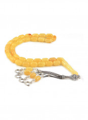 Butterscotch Amber Prayer Beads With Sterling Silver Components