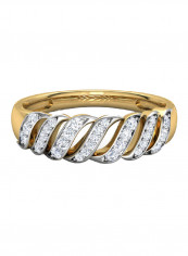 18K Gold Exquisite Design Wave Twist Diamond Ring
