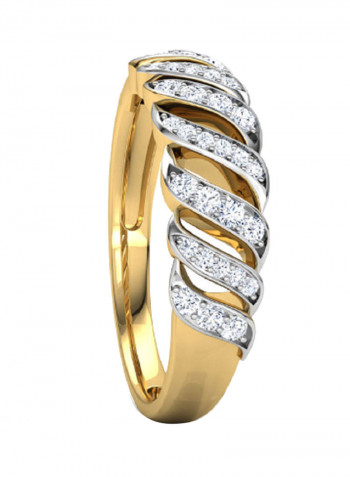 18K Gold Exquisite Design Wave Twist Diamond Ring