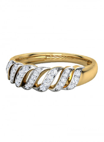 18K Gold Exquisite Design Wave Twist Diamond Ring