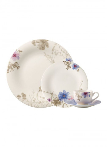 19-Piece Mariefleur Basic Coffee And Dessert Set White/Grey/Blue