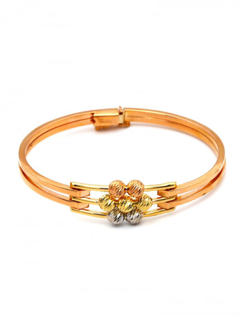 18k Gold Flower Rose Gold Bangle