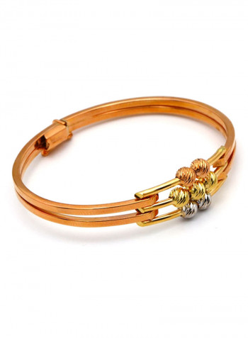 18k Gold Flower Rose Gold Bangle