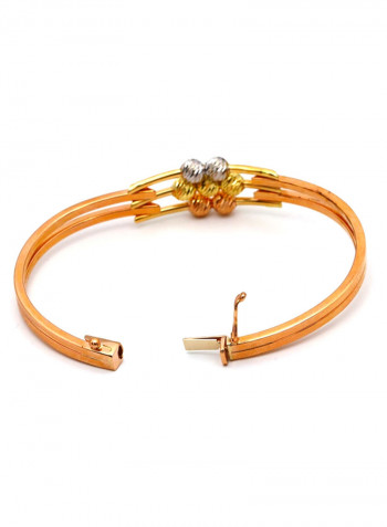 18k Gold Flower Rose Gold Bangle