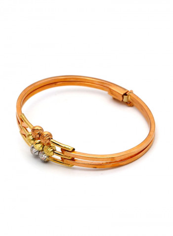 18k Gold Flower Rose Gold Bangle