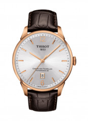 Men's Leather Analog Wrist Watch T099.407.36.037.00