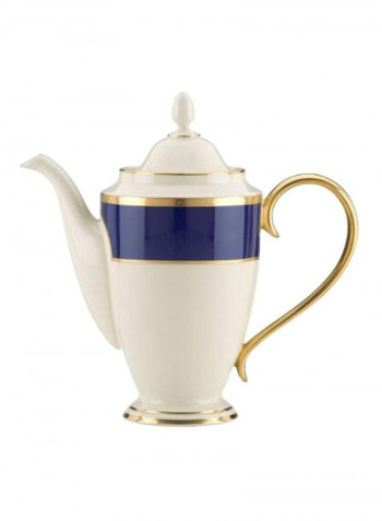 24-Karat Gold Independence Coffee Pot White/Blue/gold 10x7x11inch