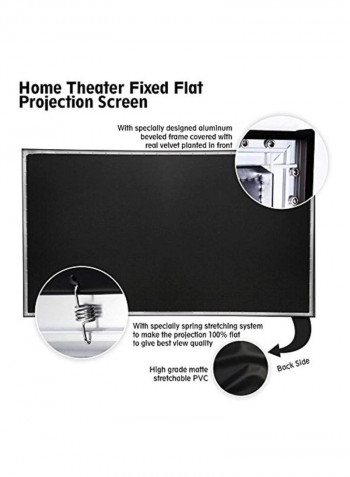 Fixed Wall Mount Projector Screen PRJTPFL122 Black