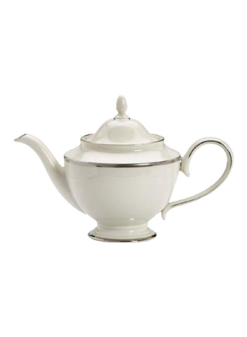 Platinum China Teapot With Lid White