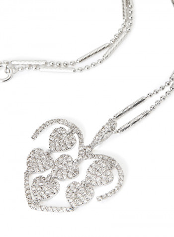 18 Karat White Gold Diamond Pendant