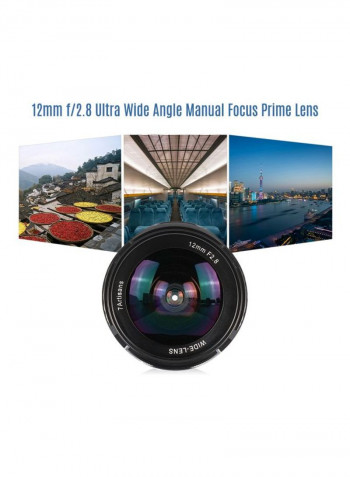 12mm f/2.8 Ultra Wide Angle Prime Lens For Olympus EPM2/Panasonic G5/G6 Black/Silver