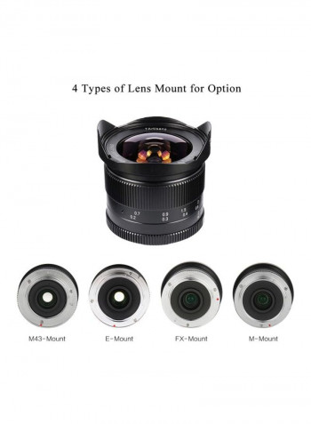12mm f/2.8 Ultra Wide Angle Prime Lens For Olympus EPM2/Panasonic G5/G6 Black/Silver