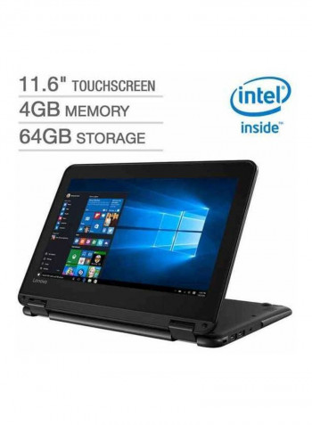 300e Convertible 2-In-1 Laptop With 11.6-Inch Display, Celeron Processor/4GB RAM/64GB eMMC Flash Drive/Intel HD Graphics 500 Black
