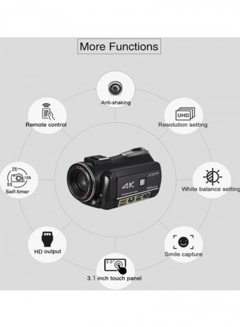 AC3 24 MP Camcorder With 2-Piece Rechargeable Batteries + Extra 0.39X Wide Angle Lens kit
