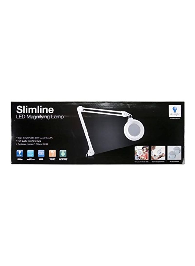 Slimline LED Magnifying Lamp White