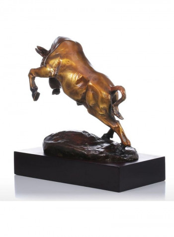 Decorative Vigorous Cattle Sculpture Gold 31x15x31cm
