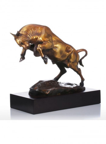 Decorative Vigorous Cattle Sculpture Gold 31x15x31cm