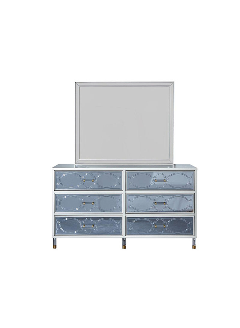 Ernest Dresser With Mirror And Stool White/Blue 160x50x90cm