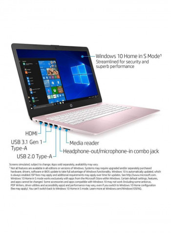 Stream - 14-ds0160nr Laptop With 14-Inch Display, A4 Processor/4GB RAM/64GB eMMC/AMD Radeon R3 Graphics Rose Pink