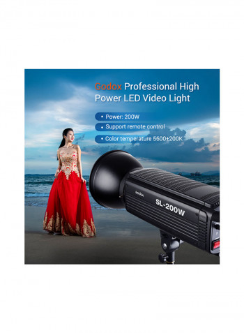 High Power LED Video Light Wireless Remote Control Black