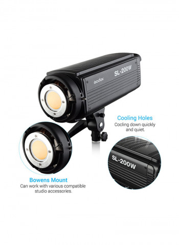 High Power LED Video Light Wireless Remote Control Black