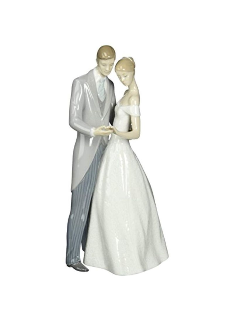 Together Forever Figurine White/Grey/Gold 3.5x3.9x8.3inch