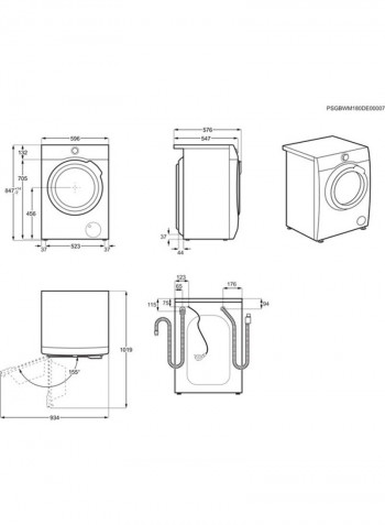 Front Load Washer Dryer 7KG 7 kg EW7W4742 HB White