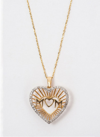 Yellow Gold 0.15 Carat Diamond Mother's Day Pendant