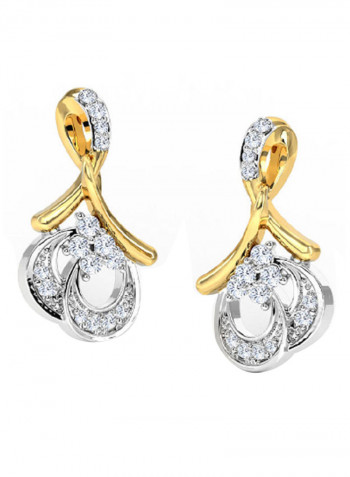 18K Gold Exquisite Design Diamond Stud Earring