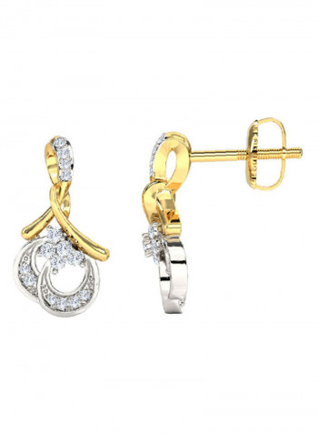 18K Gold Exquisite Design Diamond Stud Earring