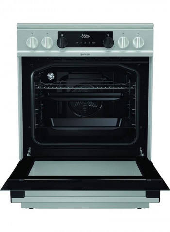 4-Burner Freestanding Ceramic Cooker With Multifunction Oven EC6340XC silver