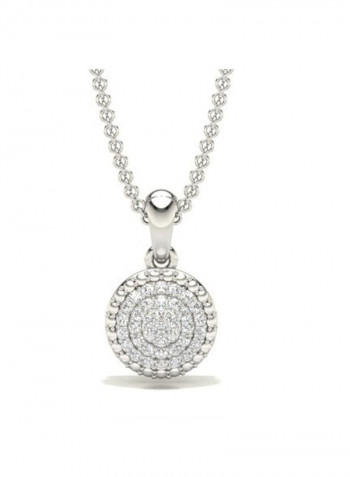 Circle Round Dia Pendant Necklace