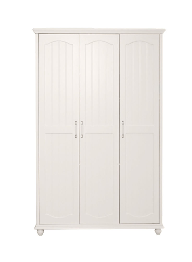Clovis 3-Door Wooden Armoire White 130x209x60cm