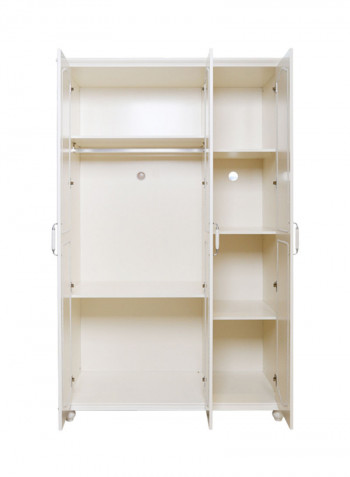 Clovis 3-Door Wooden Armoire White 130x209x60cm