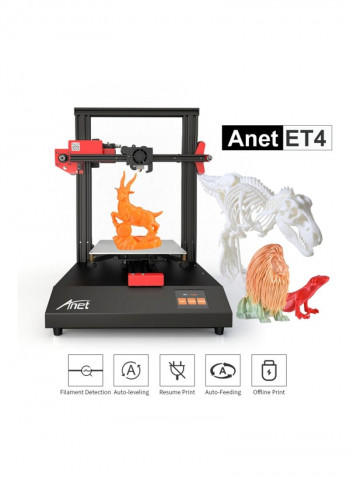 ET4 3D Touchscreen Printer 220x220x250millimeter Black/Red