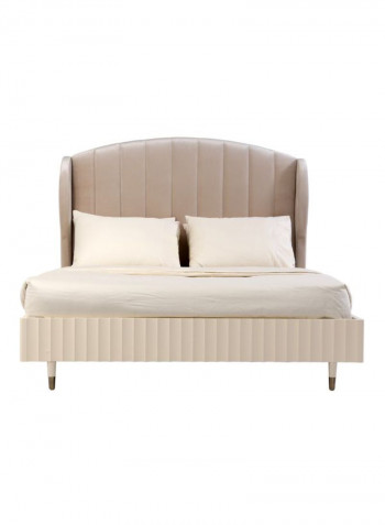 Clara King Bed Beige/Brown 180 x 200cm