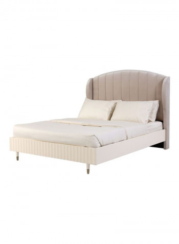 Clara King Bed Beige/Brown 180 x 200cm